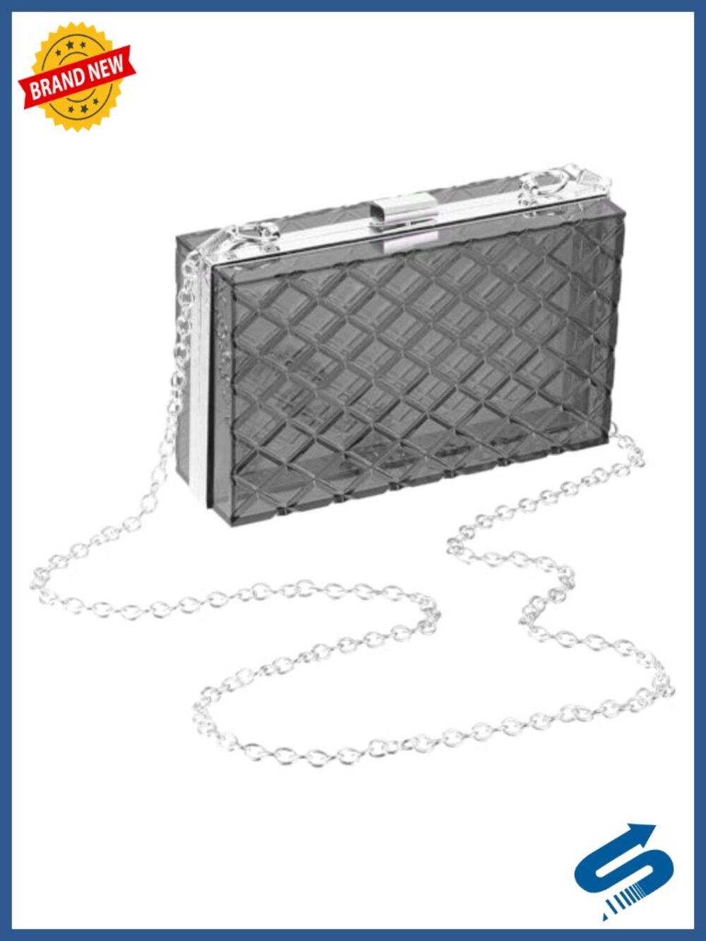 Acrylic Clear Clutch Purse with Chain Crossbody Handbag for Wedding Prom